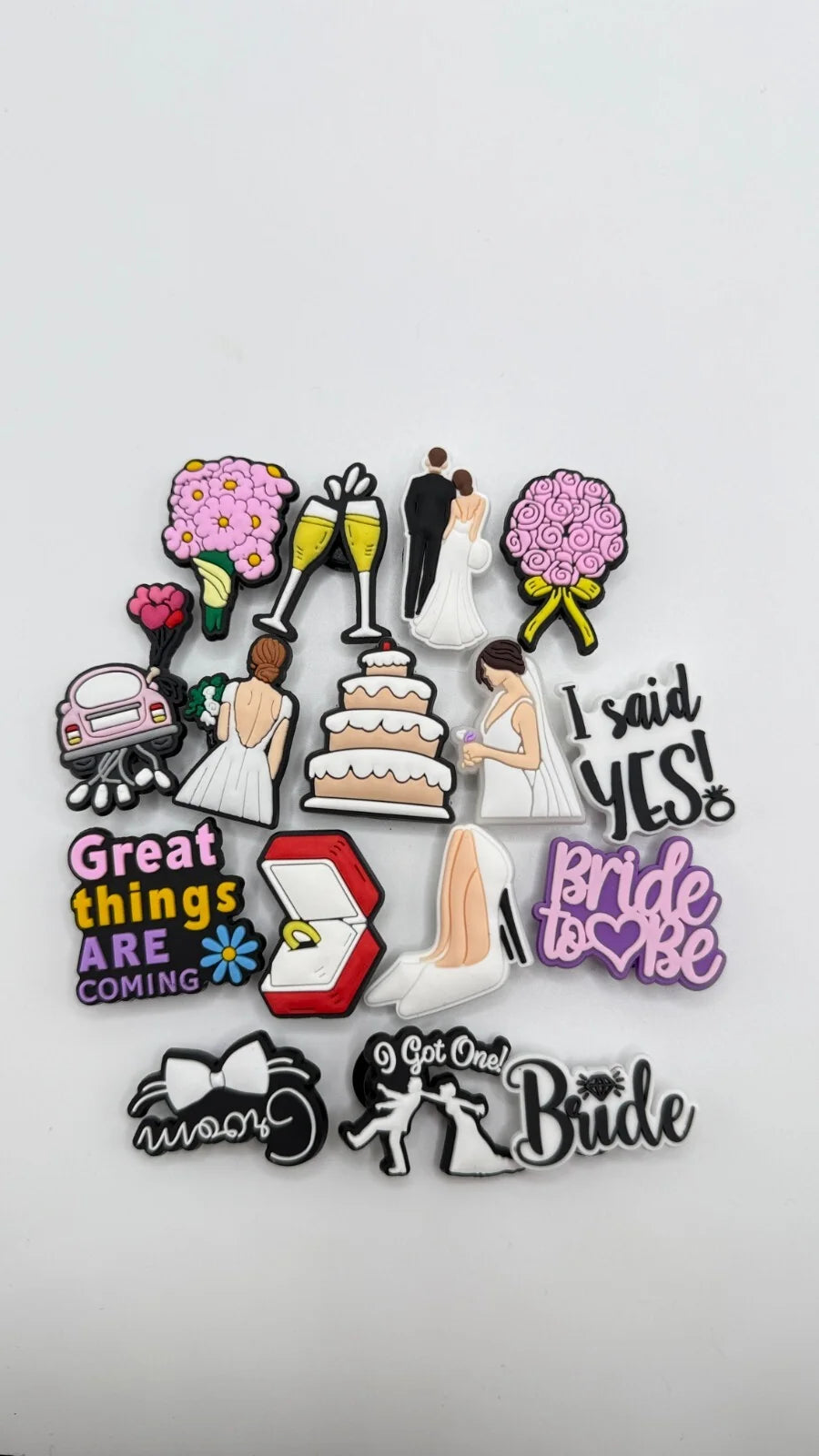Wedding SET OF 16 Shoe Charms Fits Crocs
