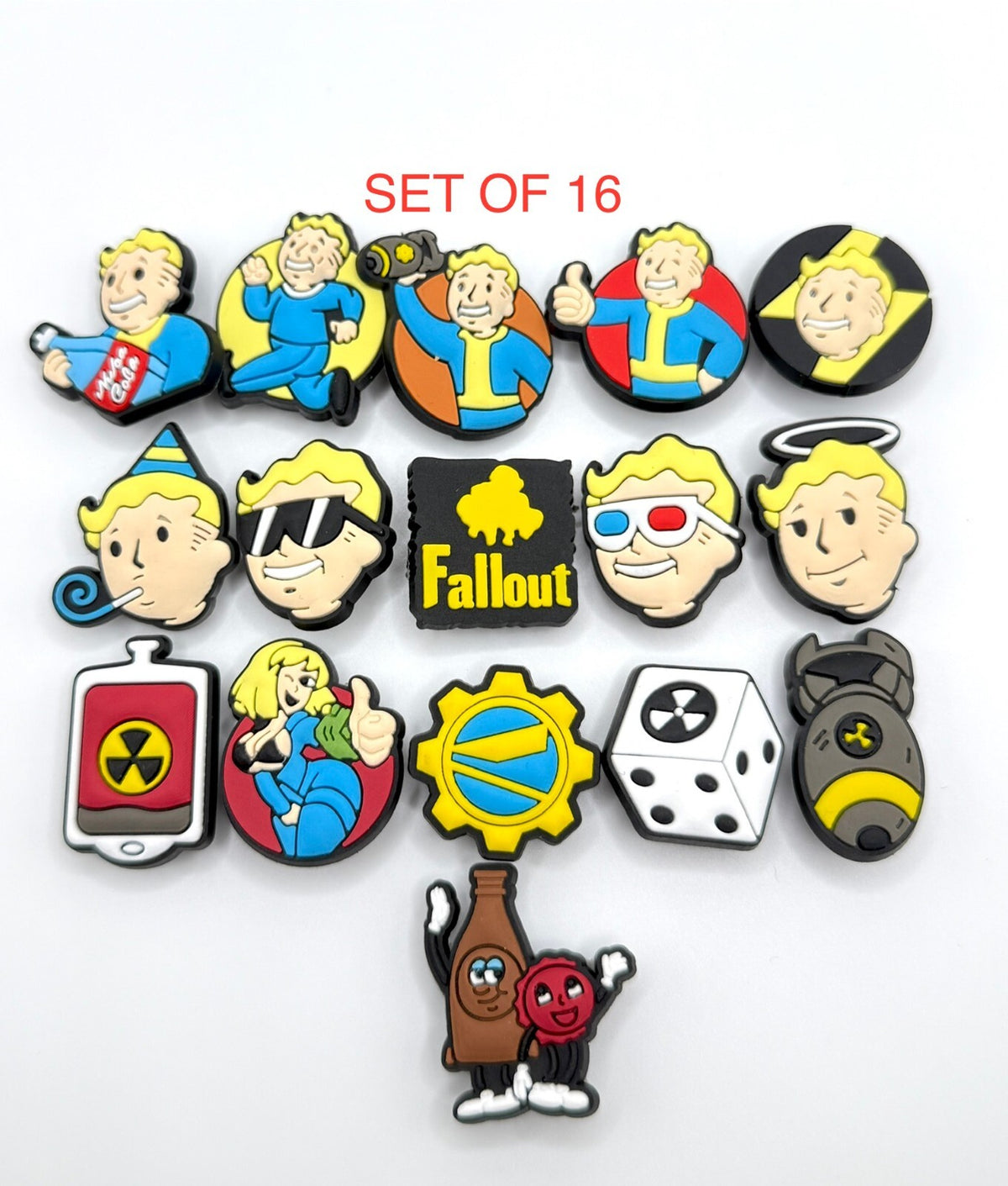 Fallout SET OF 16 Shoe Charms Fits Crocs – Gaming Shoe Charms collection