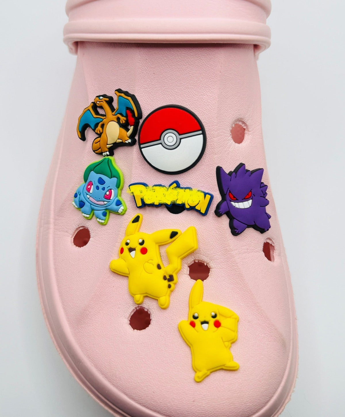 Pikachu and friends Pokémon shoe charms, set of seven