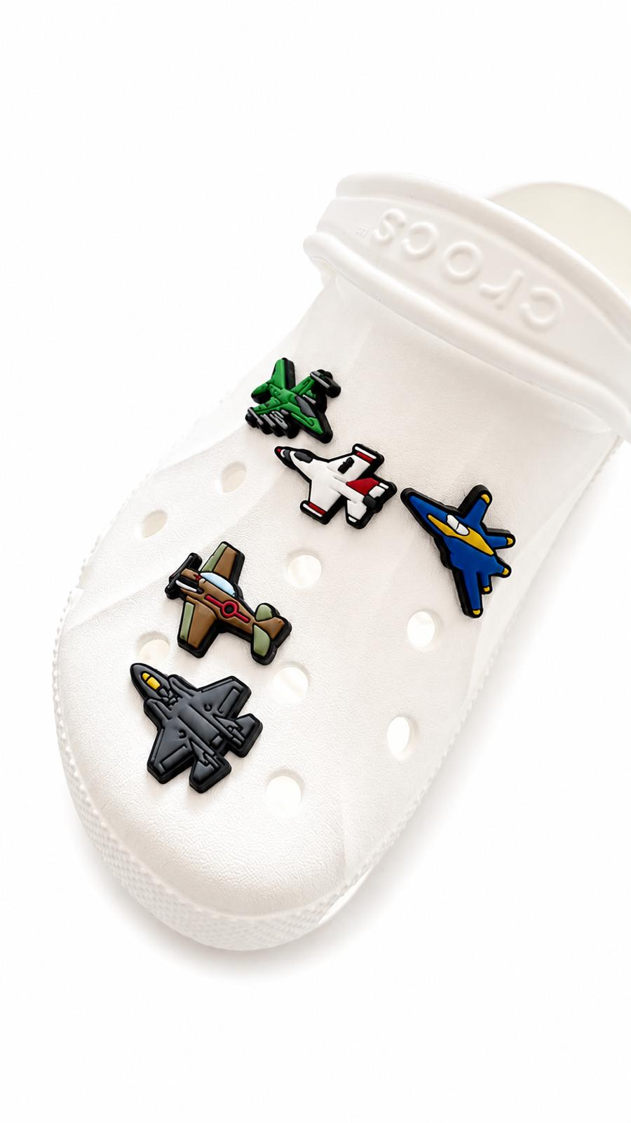 Planes, Aeroplanes and Jets Shoe Charms SET OF 5 Fits Crocs