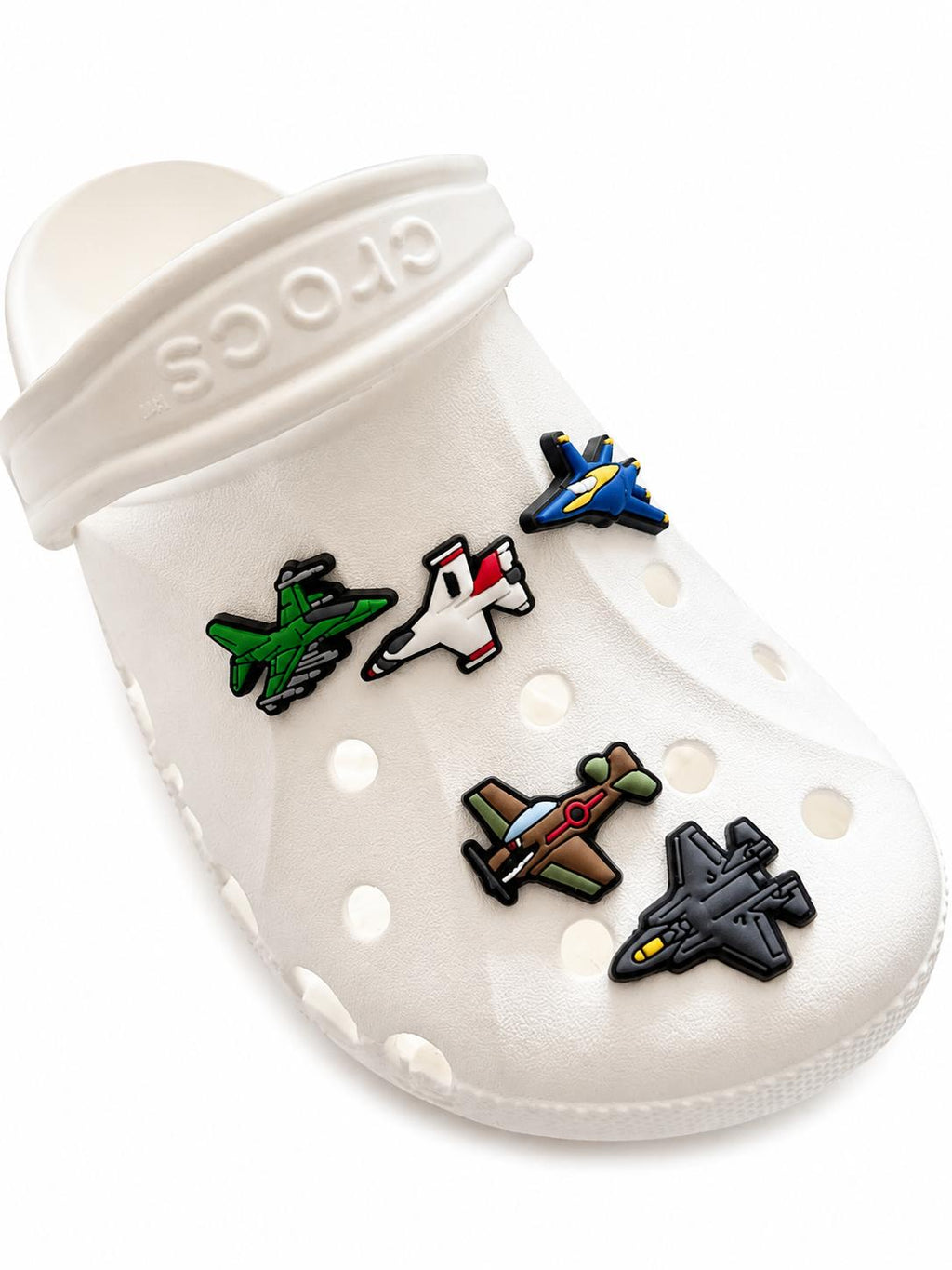 Aeroplane and Jet shoe charms for Croc-style clogs
