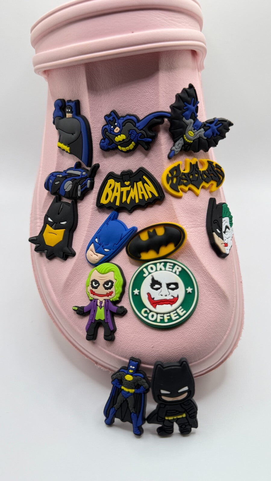 Batman shoe charms for Croc-style clogs