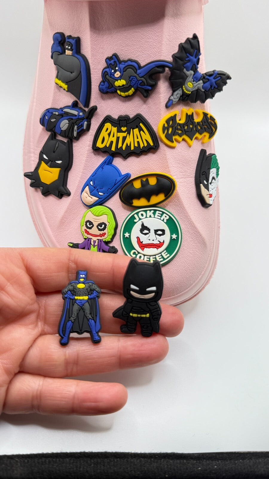 Batman shoe charms for Croc-style clogs