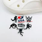 Wrestling shoe charms for Croc-style clogs