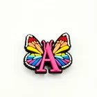 Butterfly Letter shoe charms for Croc-style clogs