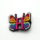 Butterfly Letter shoe charms for Croc-style clogs