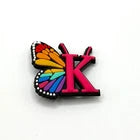 Butterfly Letter shoe charms for Croc-style clogs