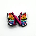 Butterfly Letter shoe charms for Croc-style clogs