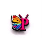 Butterfly Letter shoe charms for Croc-style clogs