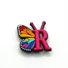 Butterfly Letter shoe charms for Croc-style clogs