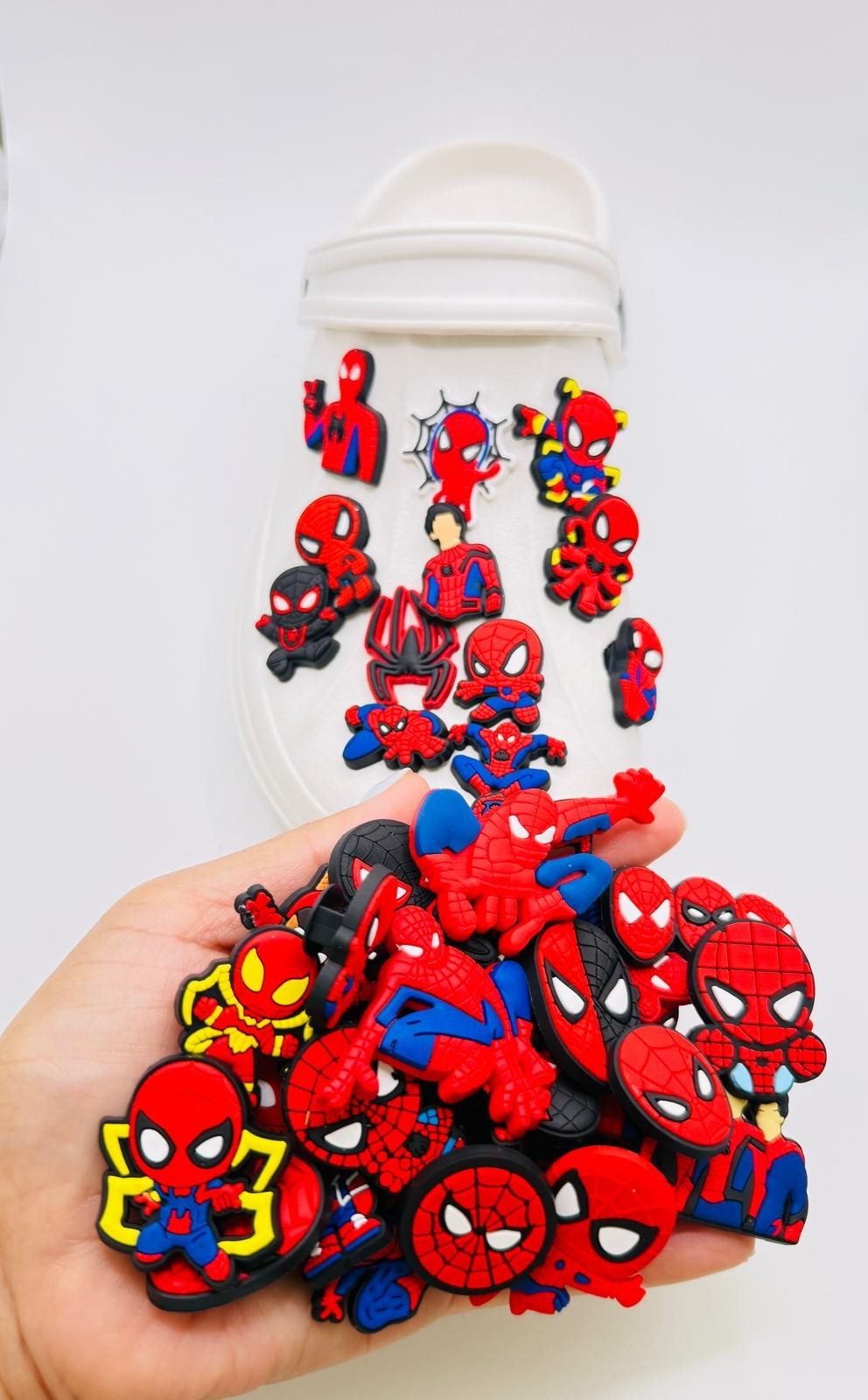 Spiderman shoe charms, set of 42, for Crocs-style clogs