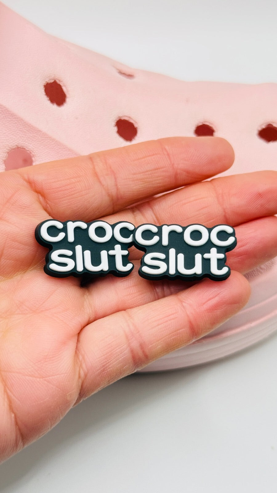 Cr*c Slut shoe charms, set of 2, for Crocs-style clogs