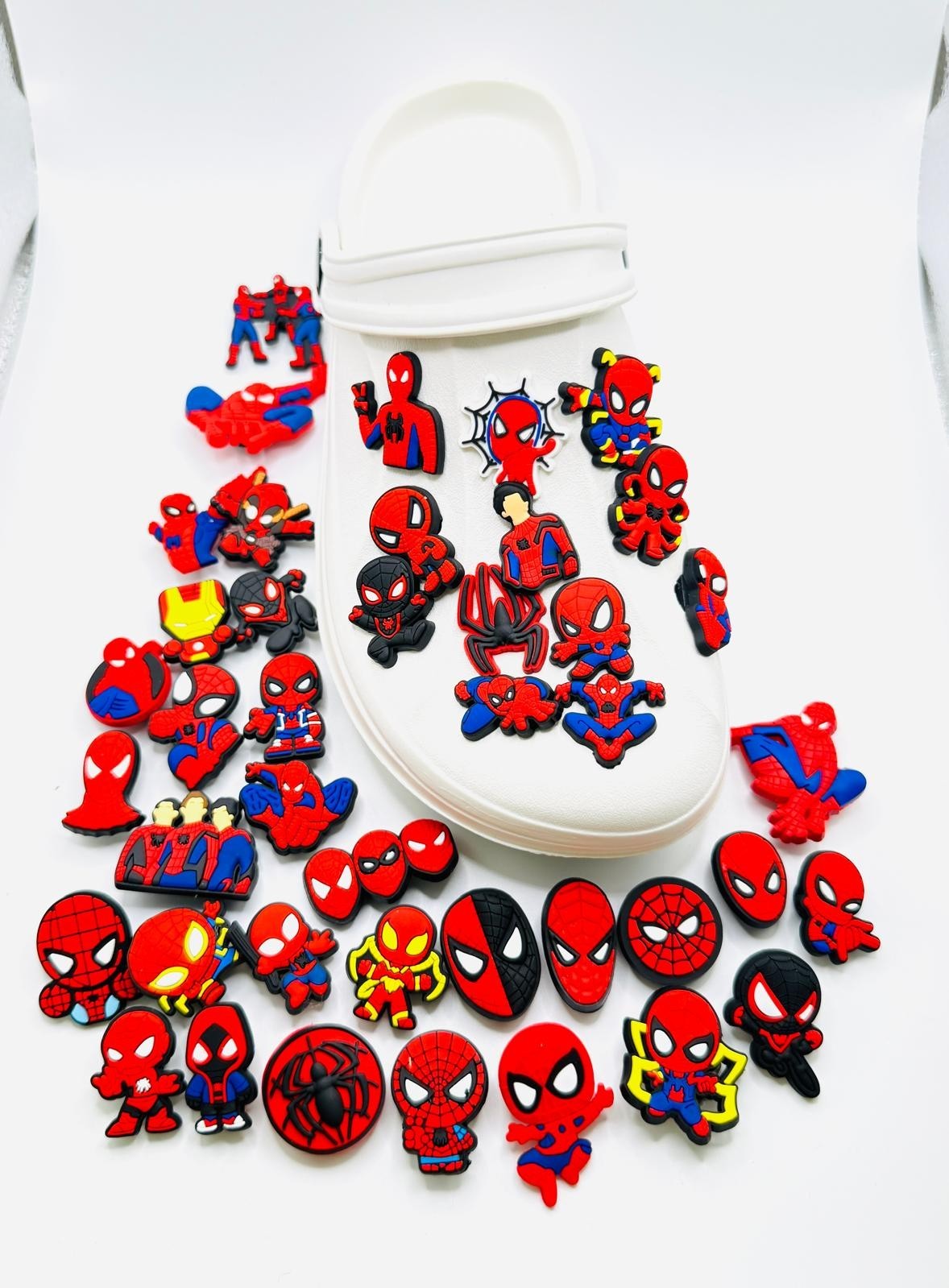 Spiderman shoe charms, set of 42, for Crocs-style clogs