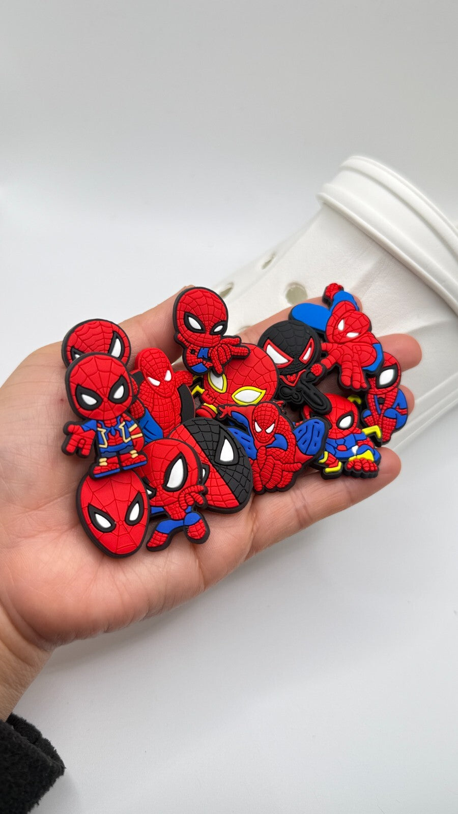 Spiderman shoe charms, set of 13, for Crocs-style clogs