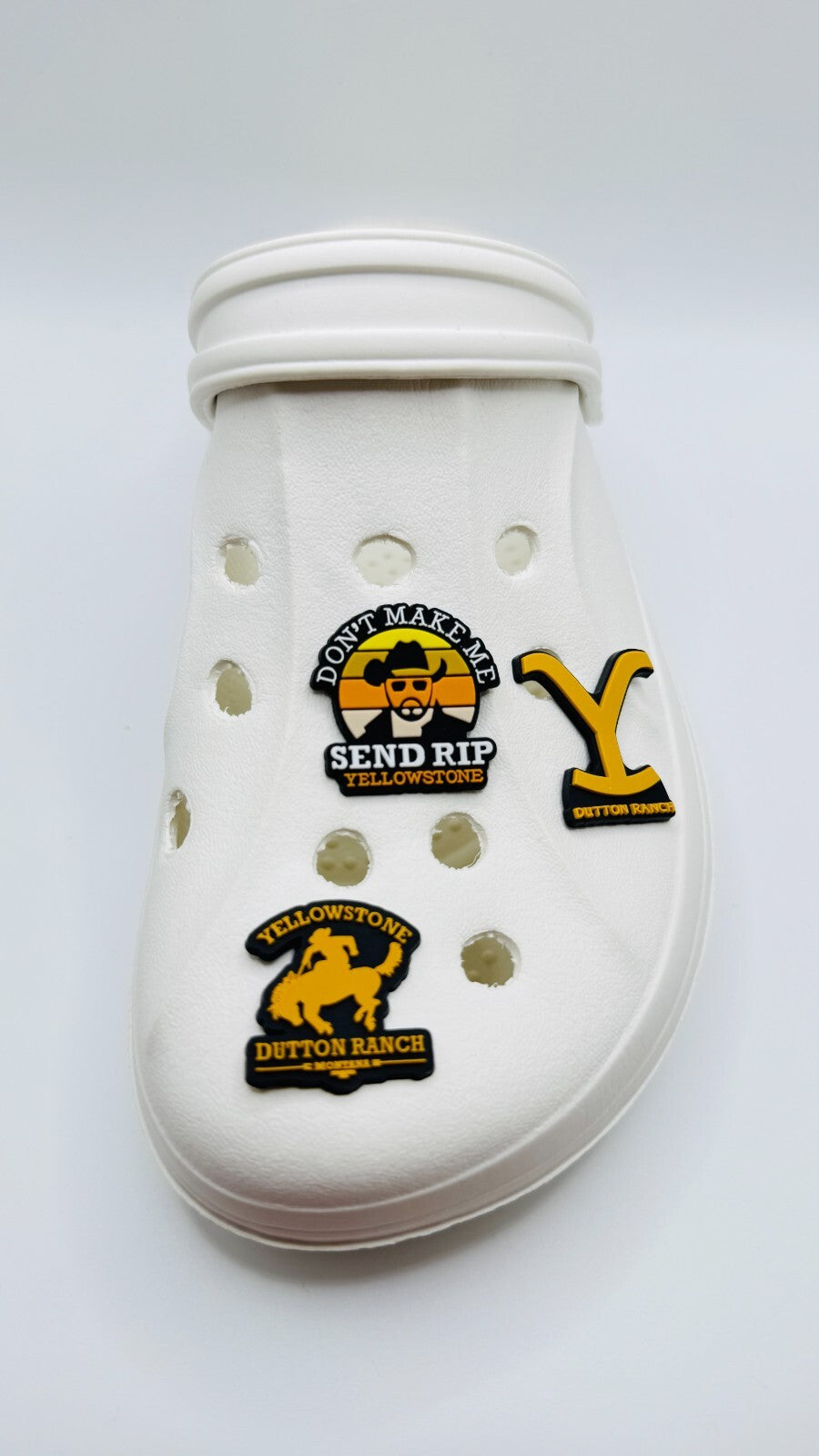 Yellowstone shoe charms, set of 3, for Crocs-style clogs