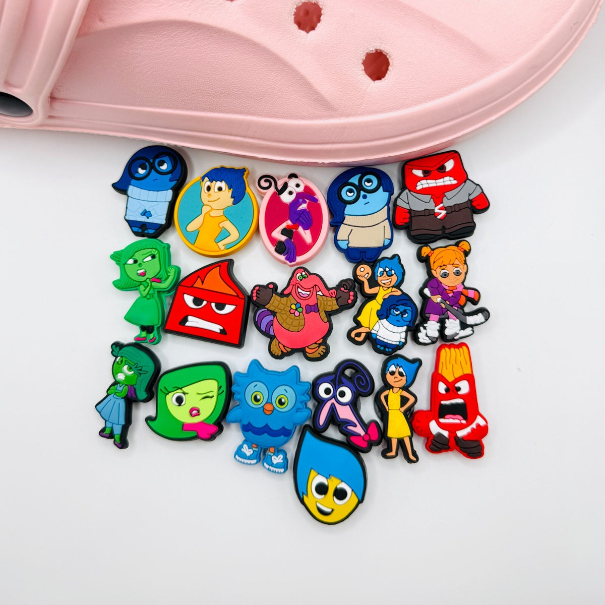 Inside Out shoe charms, set of 17, for Crocs-style clogs