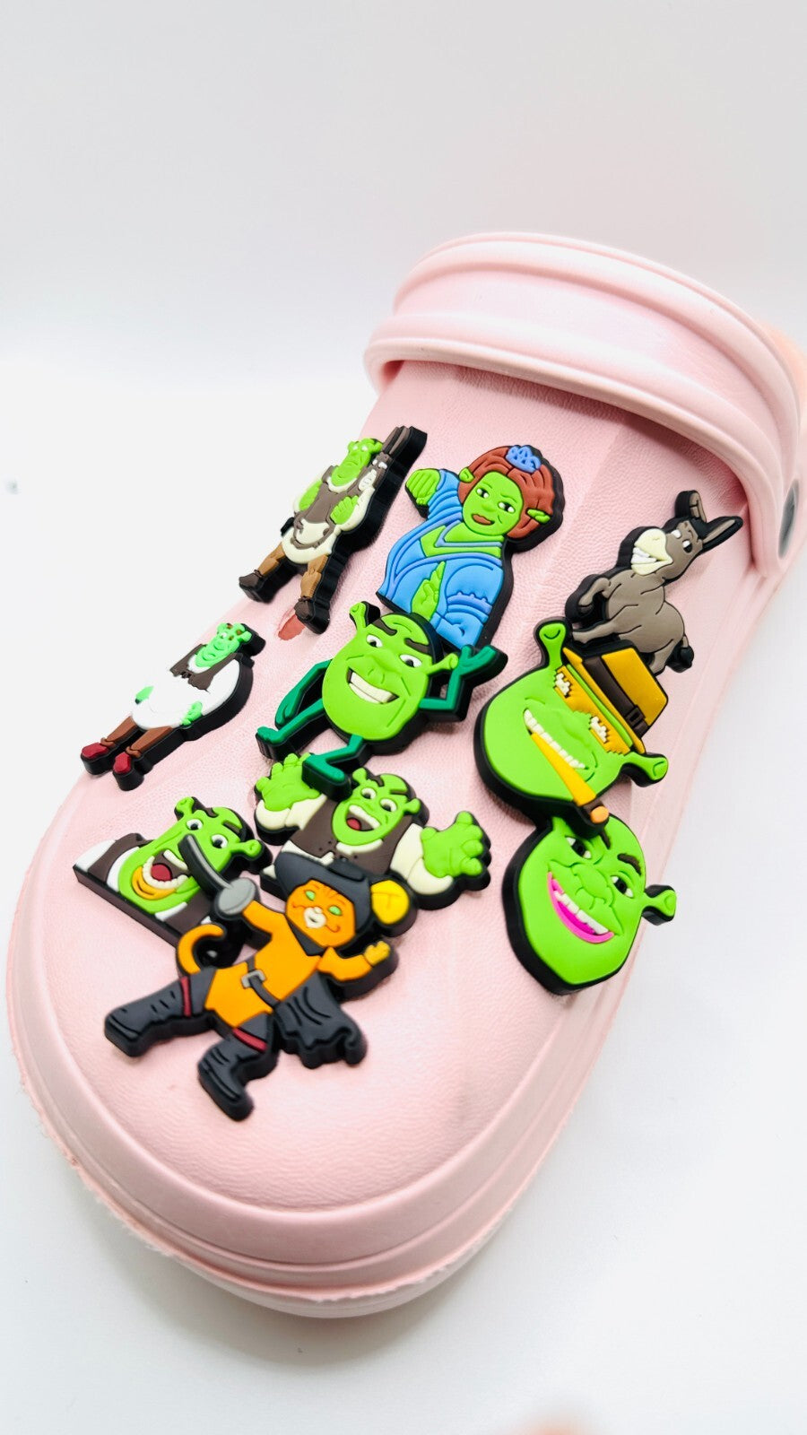 Shrek shoe charms, set of 10, for Crocs-style clogs