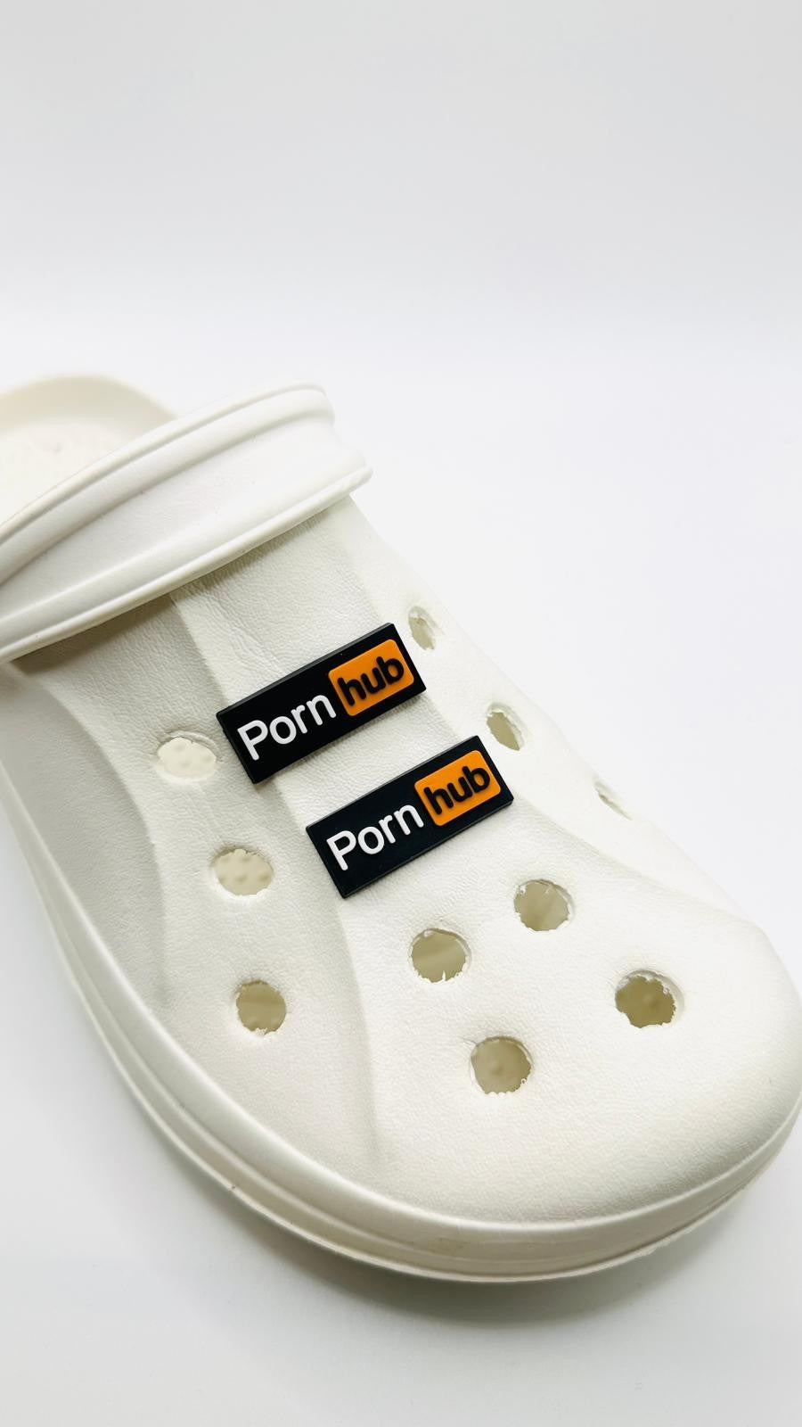 Porn Hub shoe charms, set of 2, for Crocs-style clogs