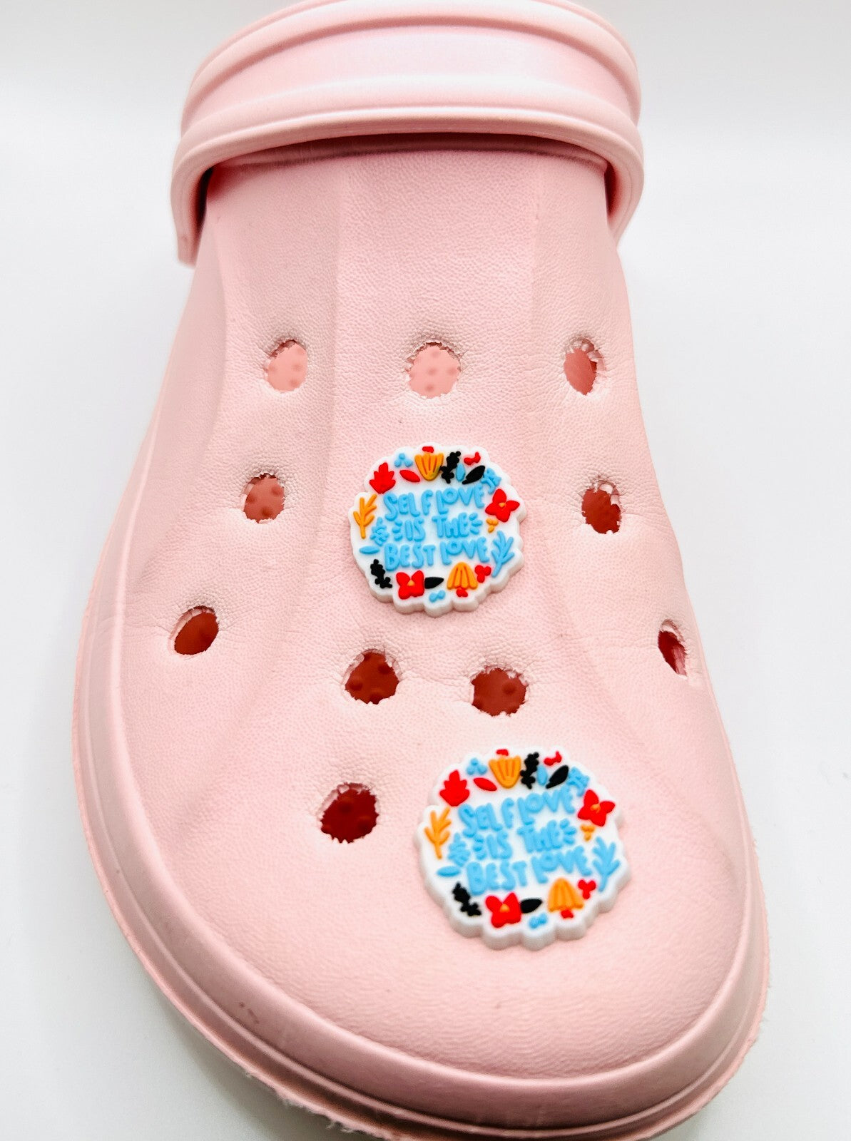 Self Love is Best shoe charms, set of 2, for Crocs-style clogs