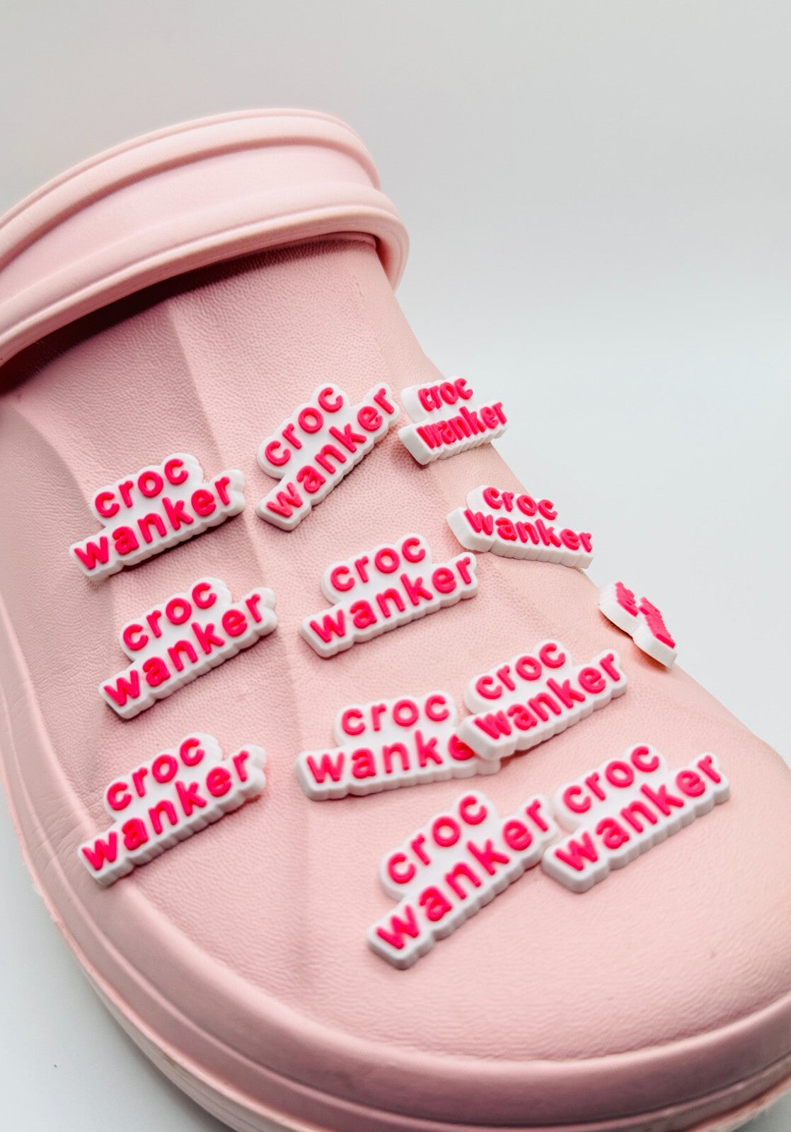 Cr*c Wanker Swearing Offensive Rude Real UK 🇬🇧 shoe charms for Crocs-style clogs
