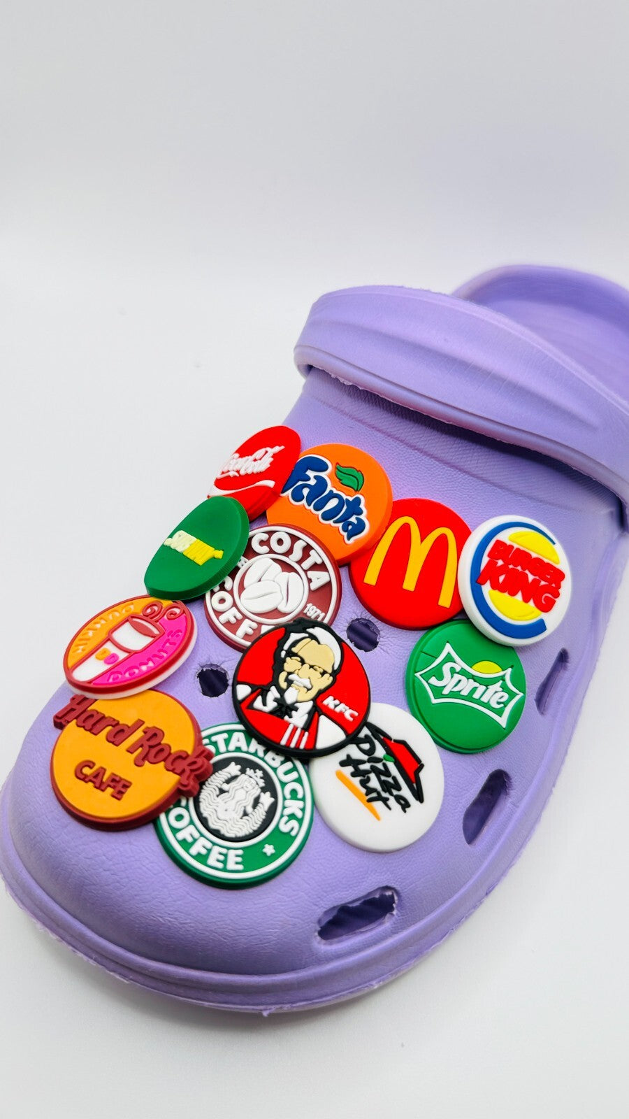 Fast Food shoe charms, set of 12, for Crocs-style clogs