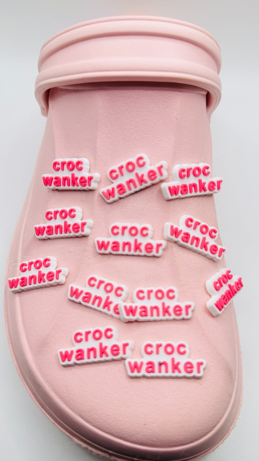 Cr*c Wanker Swearing Offensive Rude Real UK 🇬🇧 shoe charms for Crocs-style clogs
