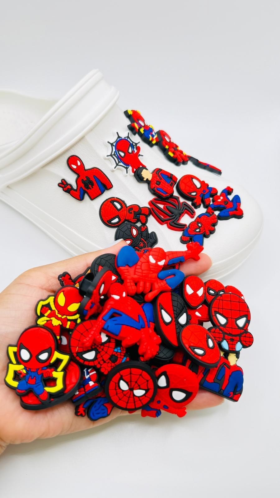 Spiderman shoe charms, set of 42, for Crocs-style clogs