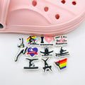 Gymnastics shoe charms, set of 10, for Crocs-style clogs