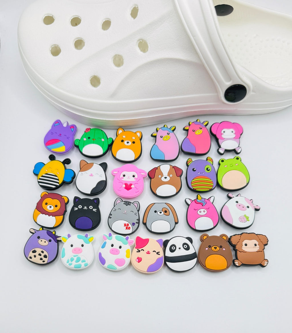 Squishmallows, Owl and Panda Mix,  shoe charms, set of 25, for Crocs-style clogs