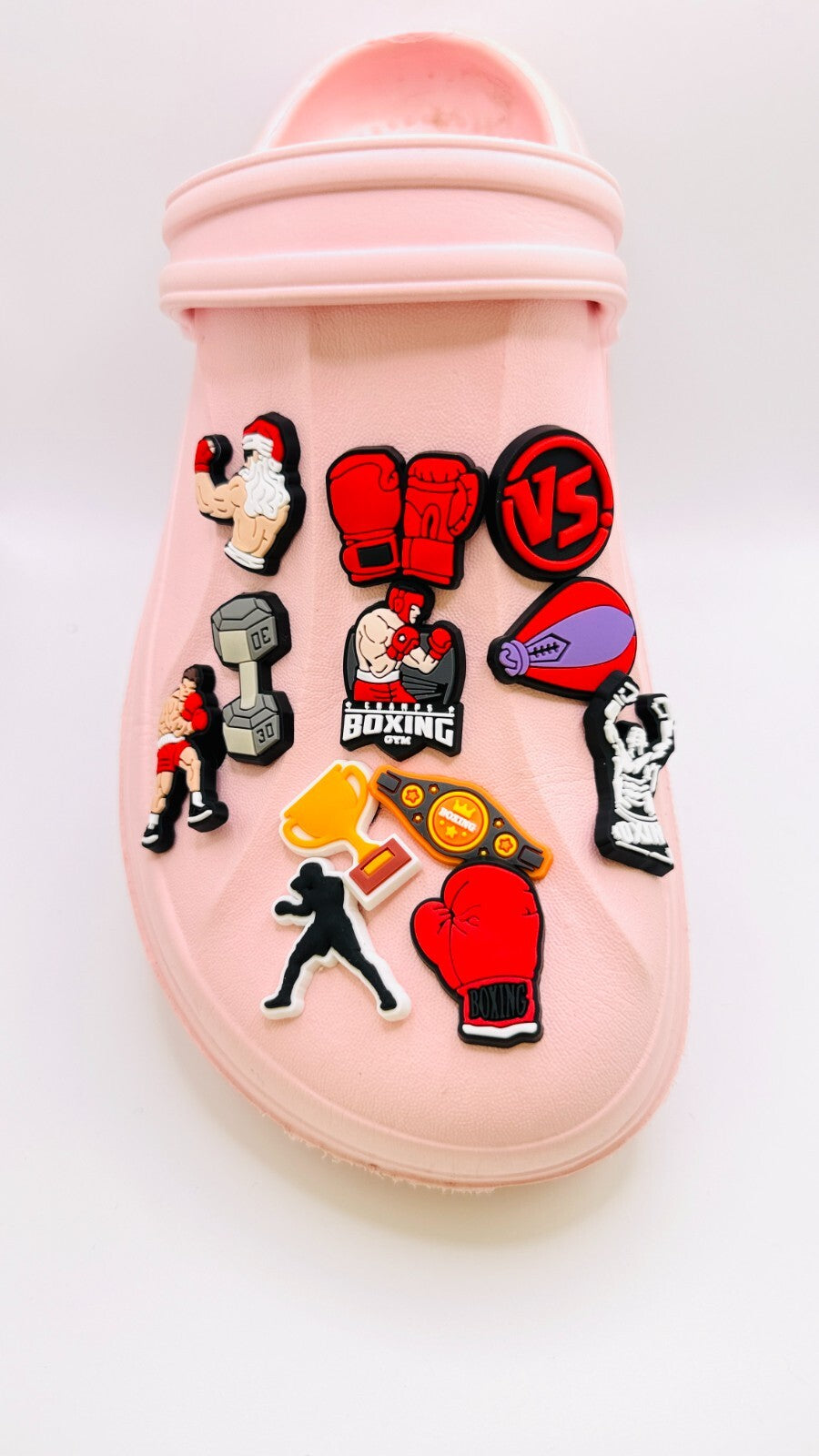 Boxing shoe charms, set of 12, for Crocs-style clogs