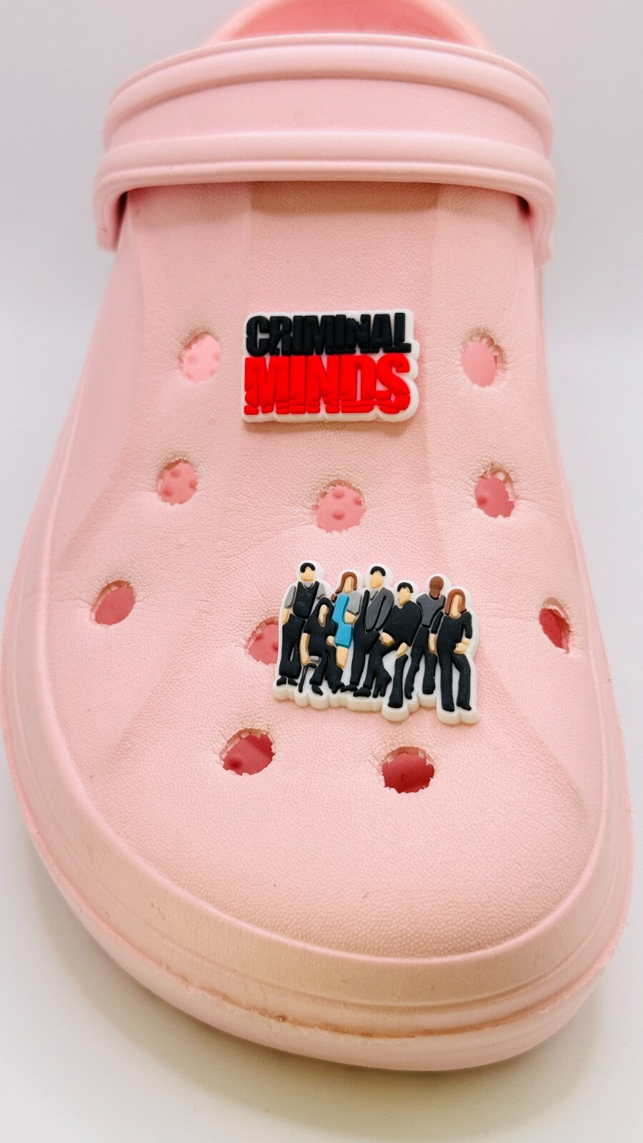 Criminal Minds shoe charms, set of 2, for Crocs-style clogs