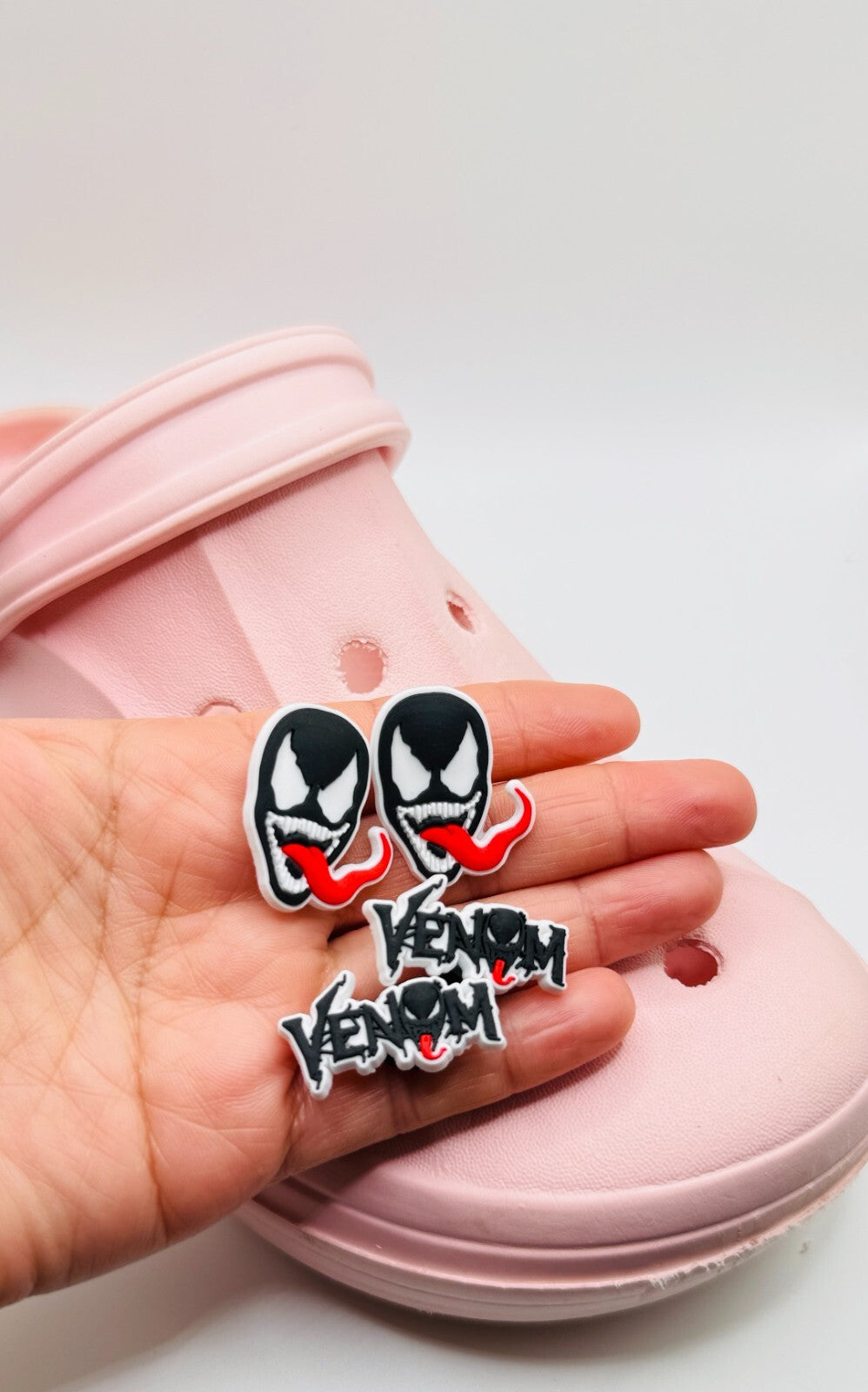 Venom shoe charms, set of 4, for Crocs-style clogs
