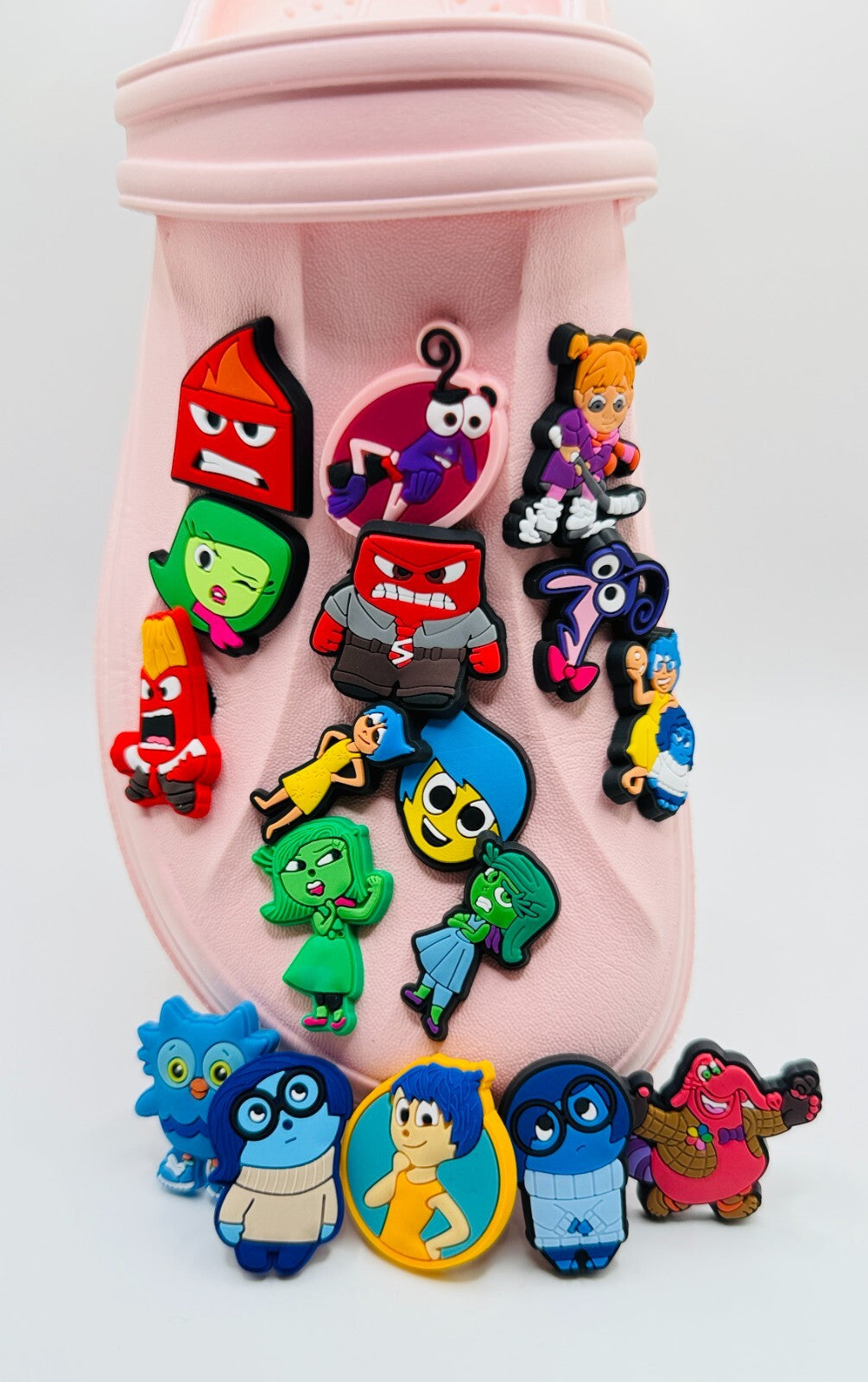 Inside Out shoe charms, set of 17, for Crocs-style clogs