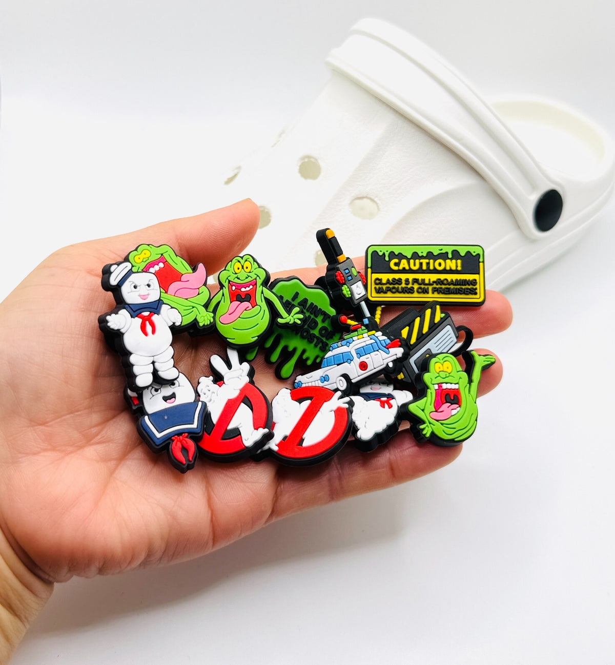 Ghostbusters shoe charms for Crocs-style clogs