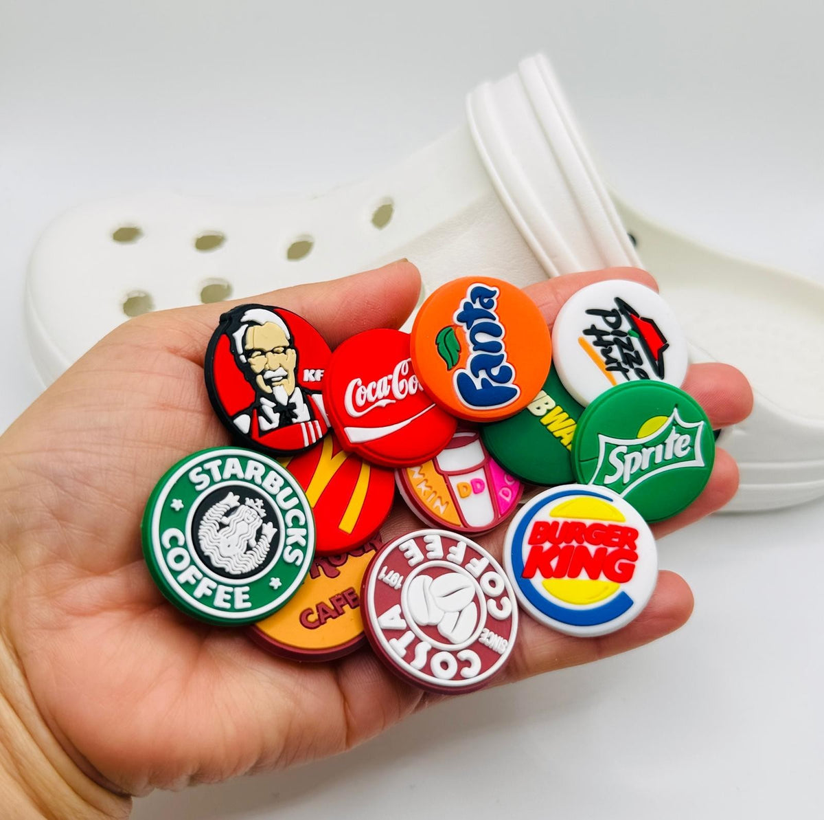 Fast Food shoe charms for Crocs-style clogs