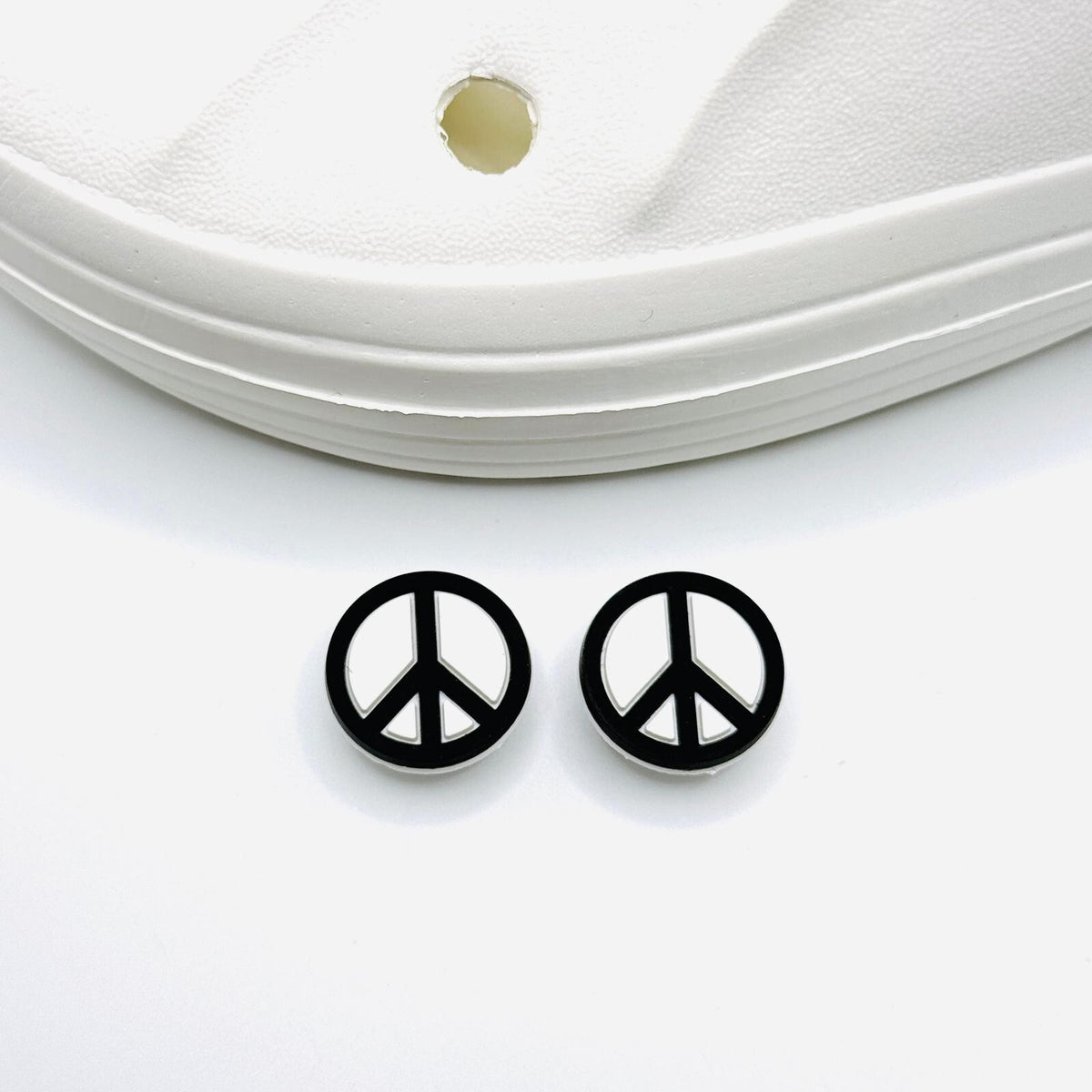Peace shoe charms, set of 2, for Crocs-style clogs