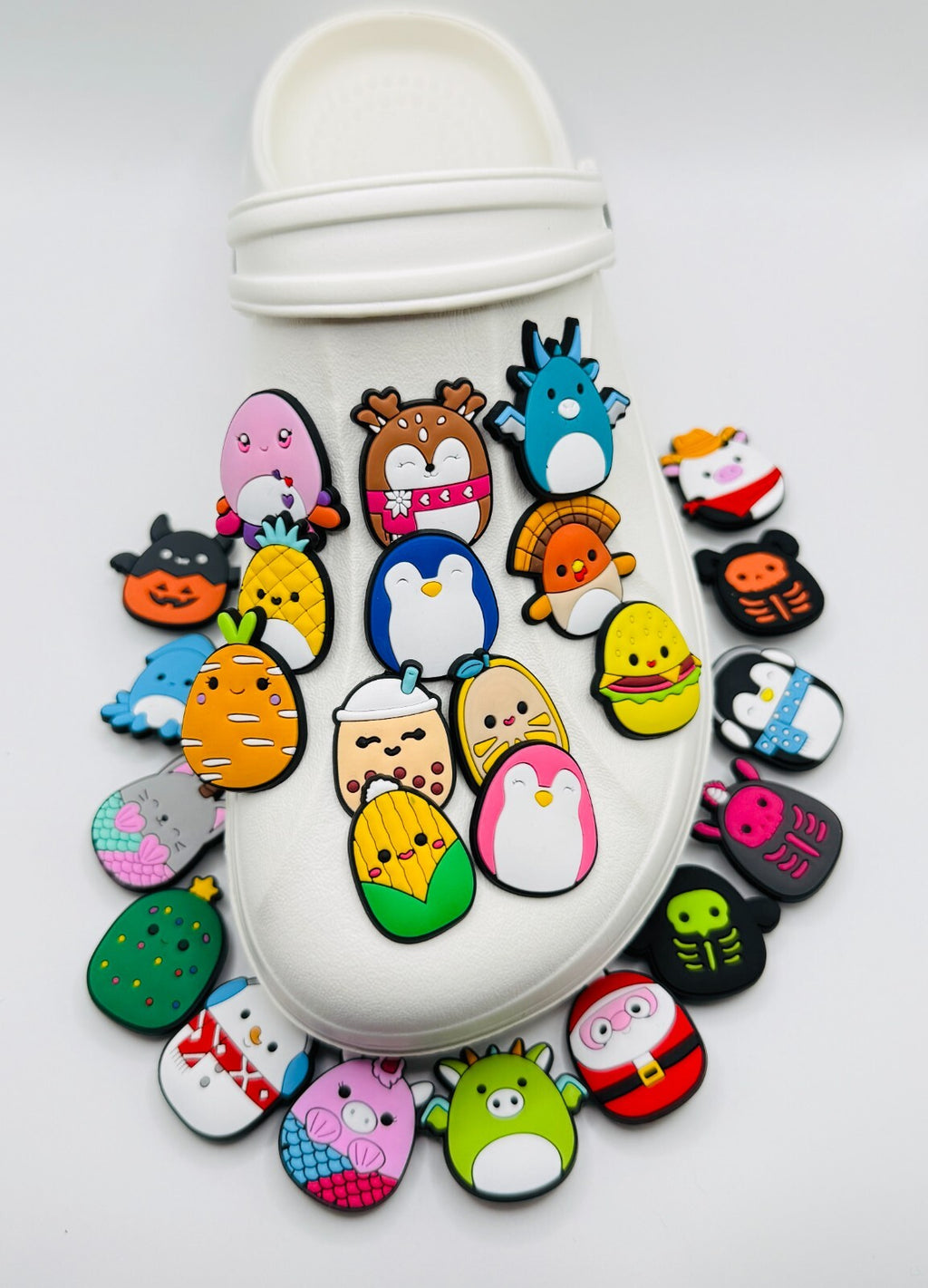 Squishmallows, Halloween and Skeleton Mix,  shoe charms, set of 25, for Crocs-style clogs