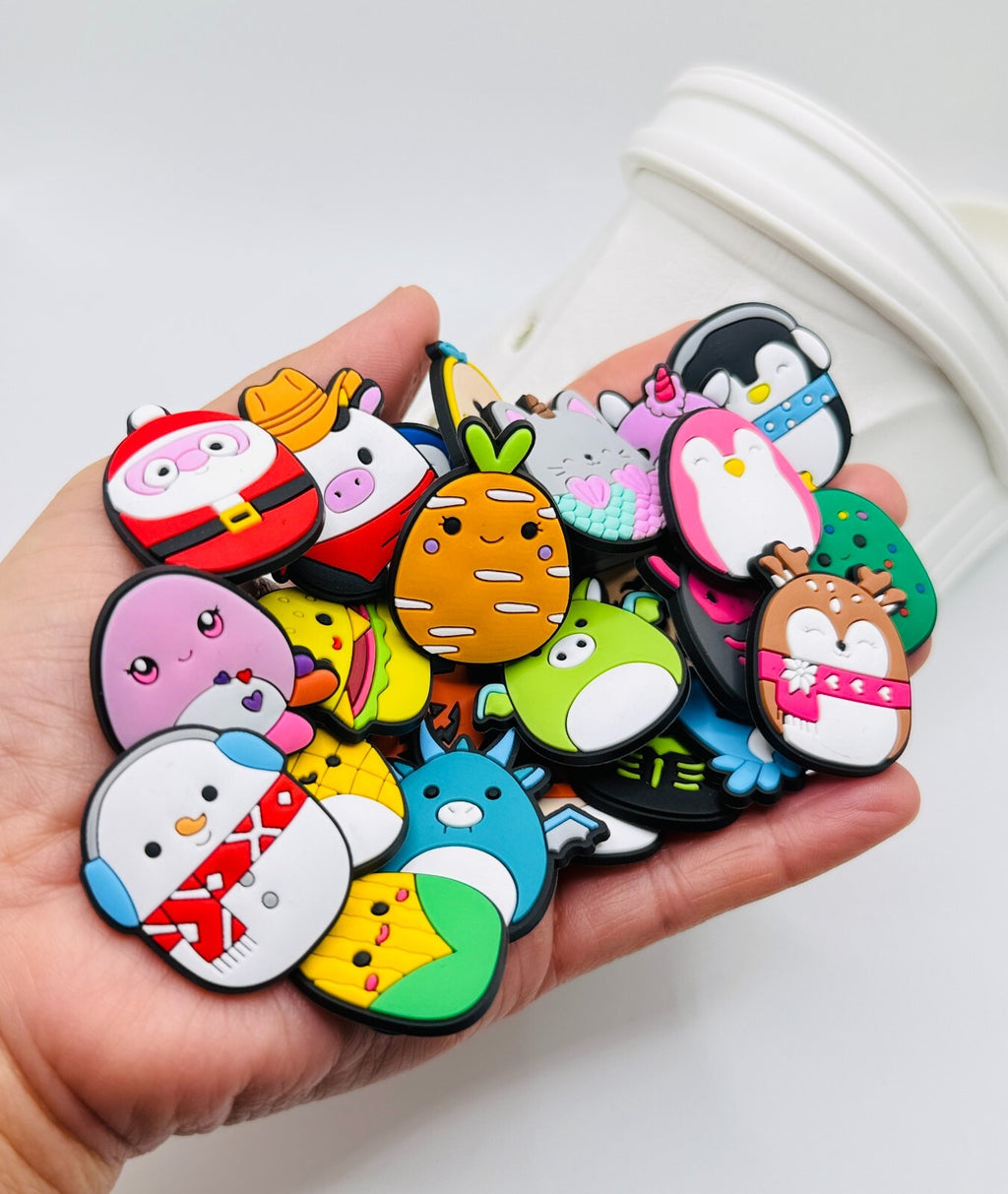 Squishmallows, Halloween and Skeleton Mix,  shoe charms, set of 25, for Crocs-style clogs