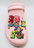 Minecraft shoe charms, set of 8, for Crocs-style clogs