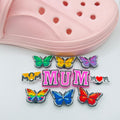 Mum Mother's Day, Pink MUM Lettering,  shoe charms, set of 4, for Crocs-style clogs