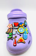 Camping shoe charms, set of 12, for Crocs-style clogs