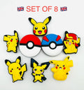 Pokémon pikachu and poké balls shoe charms, set of 8 – photo 1