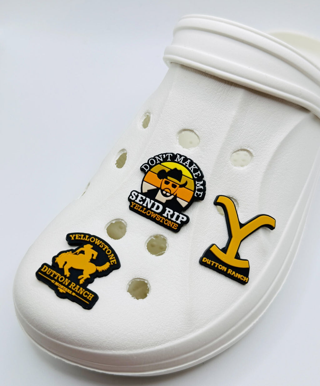 Yellowstone shoe charms, set of 3, for Crocs-style clogs