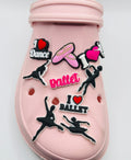Ballet shoe charms, set of 9, for Crocs-style clogs