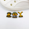 Yellowstone shoe charms, set of 3, for Crocs-style clogs