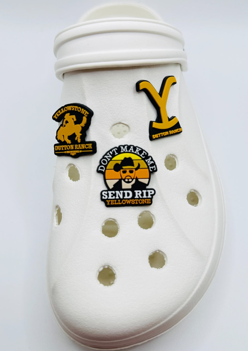 Yellowstone shoe charms, set of 3, for Crocs-style clogs