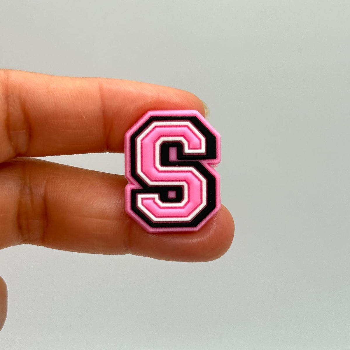 Letters Pink shoe charms for Crocs-style clogs