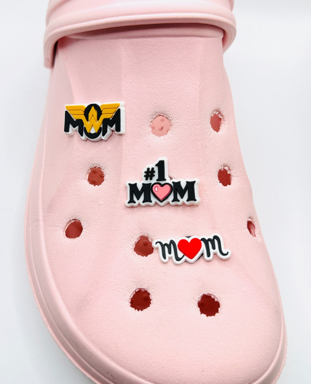 Mum shoe charms, set of 3, for Crocs-style clogs