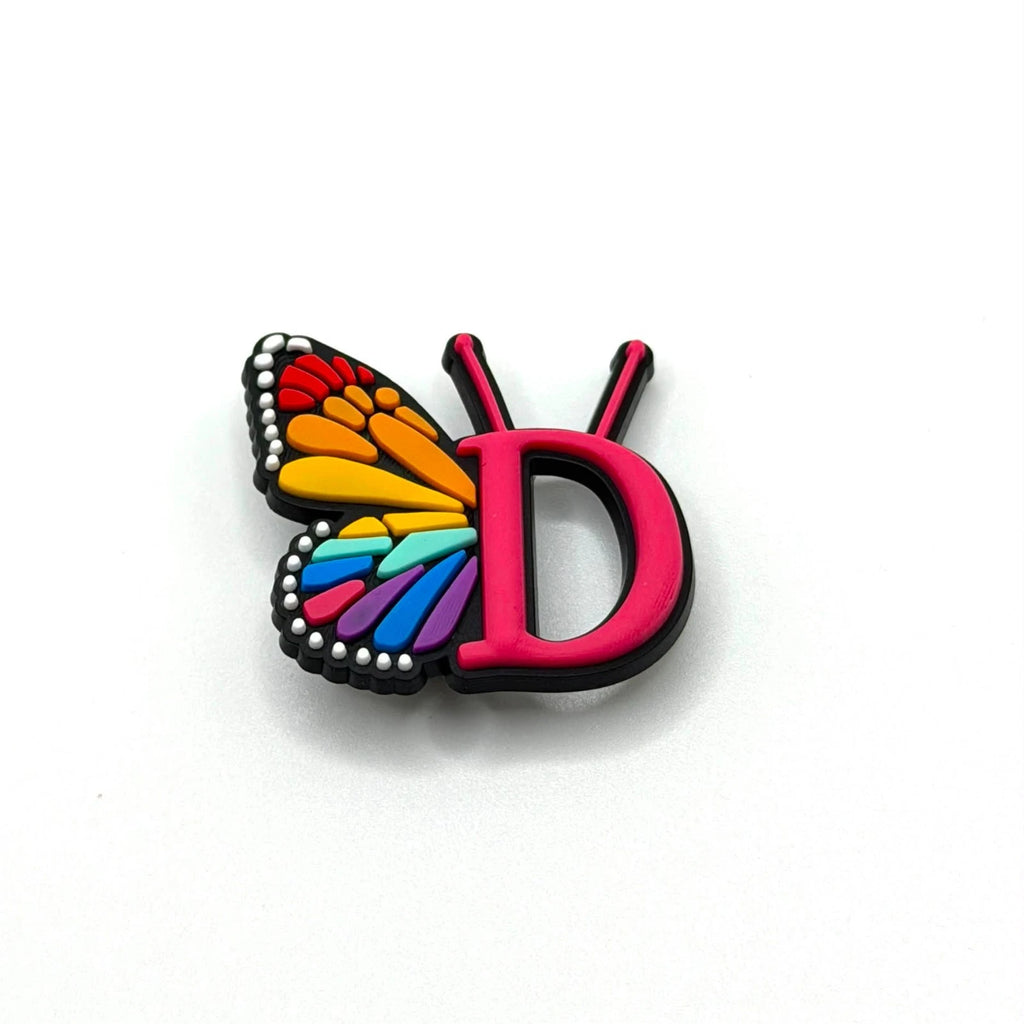 Butterfly Letter shoe charms for Croc-style clogs