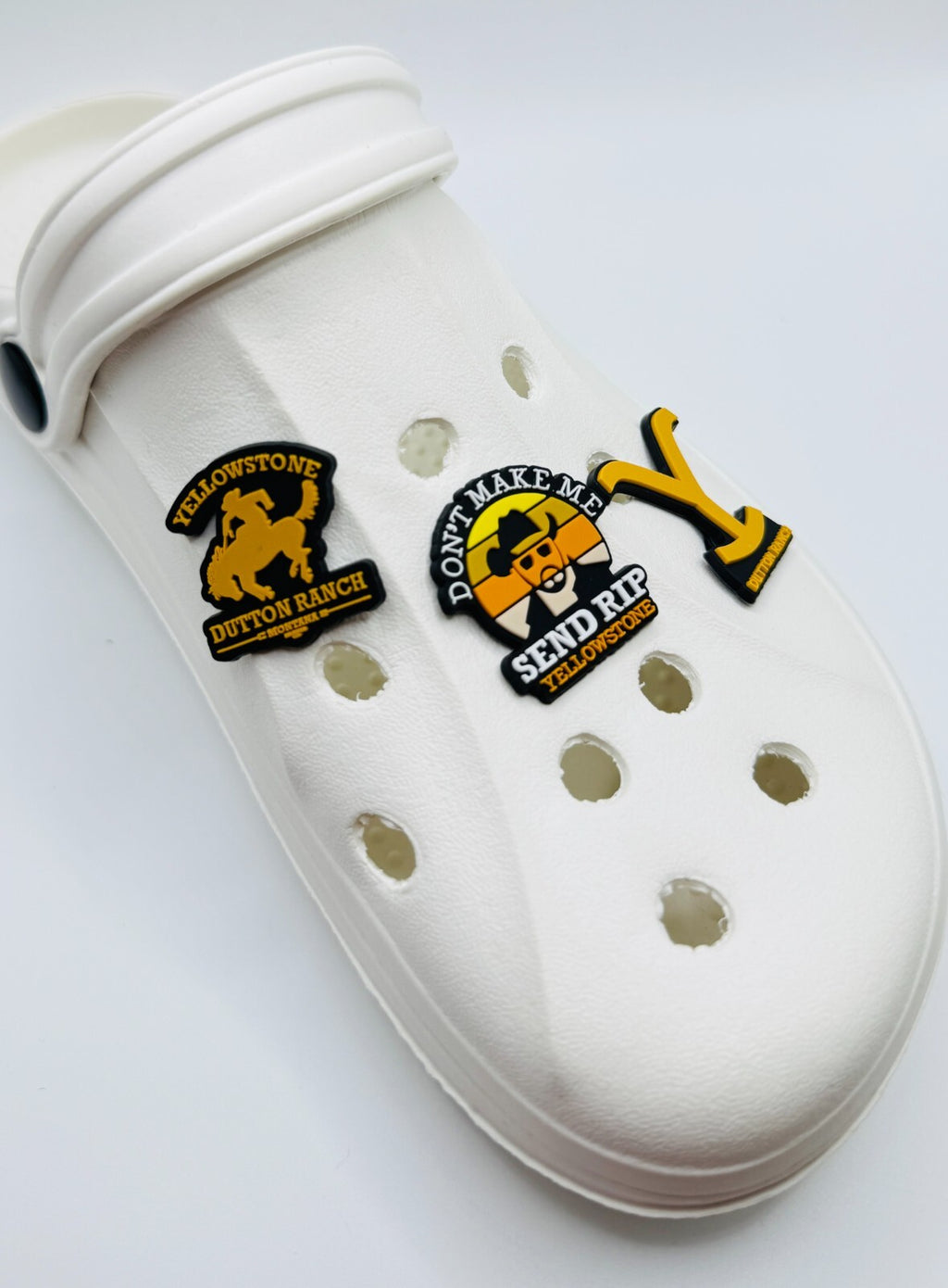 Yellowstone shoe charms, set of 3, for Crocs-style clogs